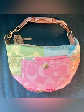 Vintage Y2K Coach patchwork pastel hobo bag